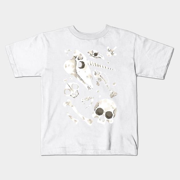 black Skulls and Bones - Wunderkammer Kids T-Shirt by fabiomancini